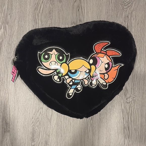 Powerpuff Girls Black Heart-Shaped Kids Bag w/optional hood - Picture 1 of 7